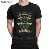 55th Birthday Gift Born In 1965 T Shirt Funny Fit Printing Pattern S-4XL Letter Spring Cotton Shirt