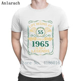 55th Birthday Gift Born In 1965 T Shirt Funny Fit Printing Pattern S-4XL Letter Spring Cotton Shirt