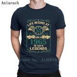 55th Birthday Gift Born In 1965 T Shirt Funny Fit Printing Pattern S-4XL Letter Spring Cotton Shirt