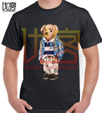 new fashion paul bear logo t shirt men's women's 100% cotton short sleeves tops tee printed Crewneck casual t-shirt