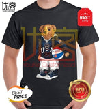 new fashion paul bear logo t shirt men's women's 100% cotton short sleeves tops tee printed Crewneck casual t-shirt