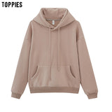 Toppies Womens Tracksuits Hooded Sweatshirts 2021 Autumn Winter Fleece Oversize Hoodies Solid Pullovers Jackets Unisex Couple