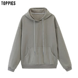 Toppies Womens Tracksuits Hooded Sweatshirts 2021 Autumn Winter Fleece Oversize Hoodies Solid Pullovers Jackets Unisex Couple